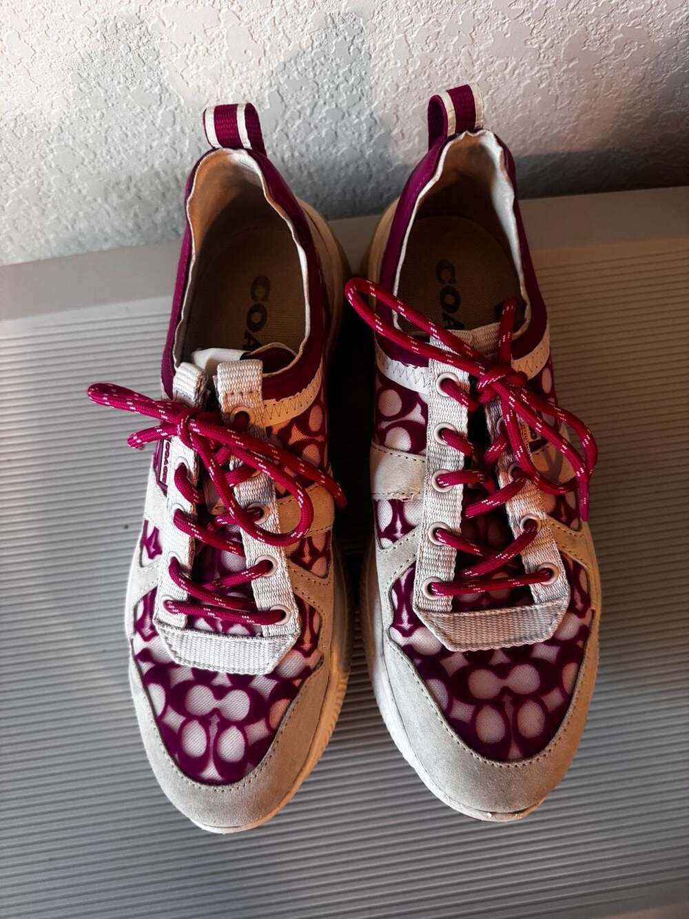 Coach Citysole Runner Signature Mesh Sneakers Size 8B Pink